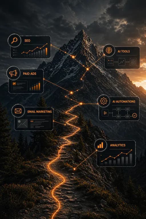 Put digitalnog marketinga: SEO, plaćeni oglasi, email marketing, AI alati i analitika povezani u jedan plan